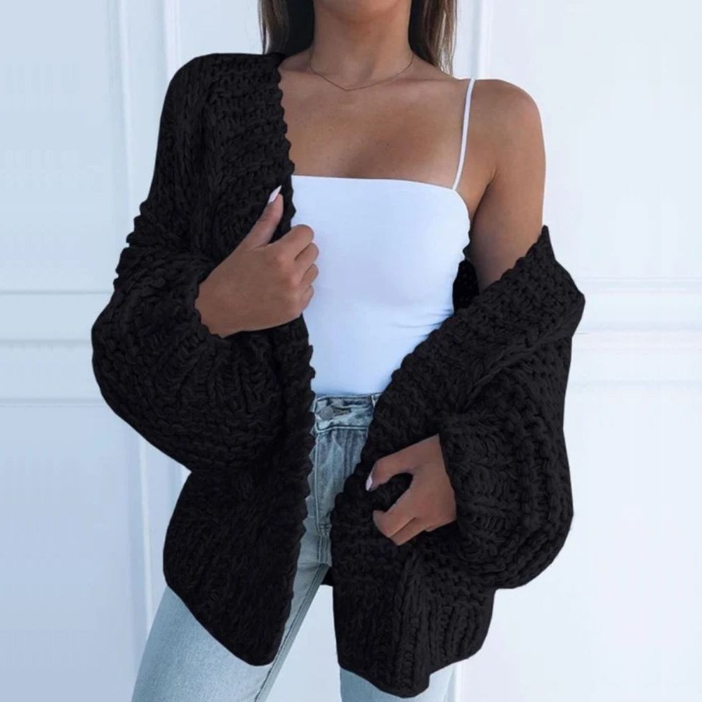Knit cardigan for women in black, brown, pink and sky blue