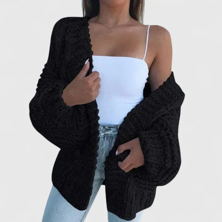 Knit cardigan for women in black, brown, pink and sky blue