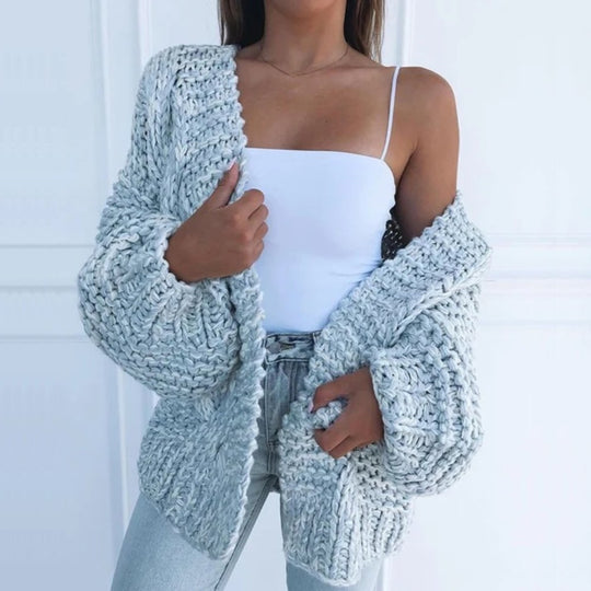 Knit cardigan for women in black, brown, pink and sky blue