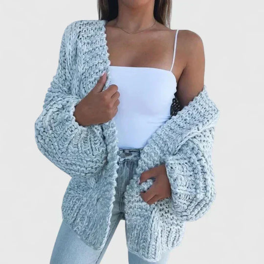 Knit cardigan for women in black, brown, pink and sky blue