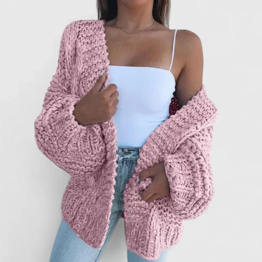 Knit cardigan for women in black, brown, pink and sky blue