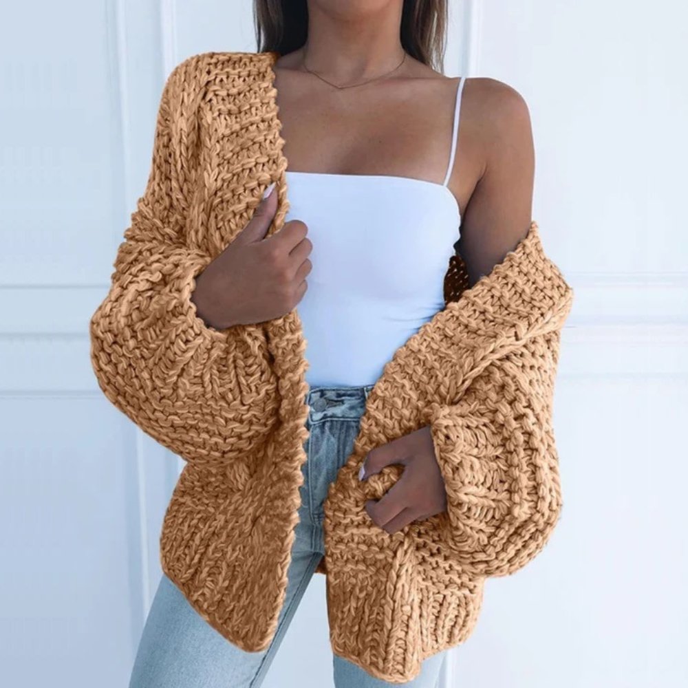 Knit cardigan for women in black, brown, pink and sky blue
