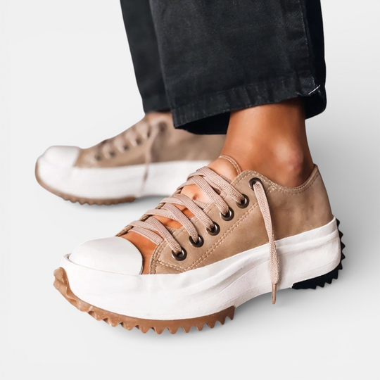 Comfort sneakers in brown, white, black and beige for women