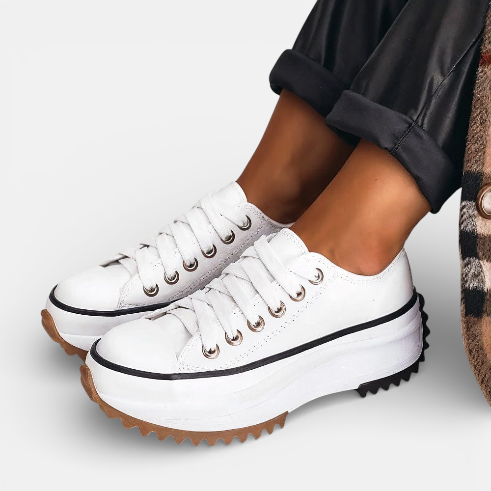 Comfort sneakers in brown, white, black and beige for women