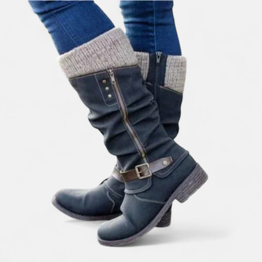 Comfort boots in black, red, brown, purple and gray for women