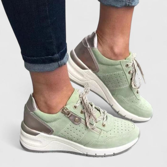 Comfort sneakers in gray, green, blue and black for women